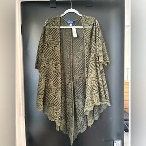Blue Rain Olive Lace Cardigan